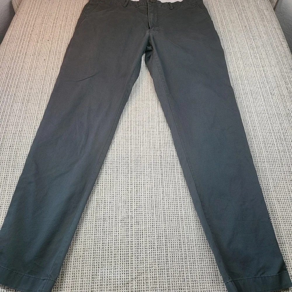 Club‎ Monaco Connor Pants Mens 35x32 Gray Chino Modern Slim Fit Casual Office